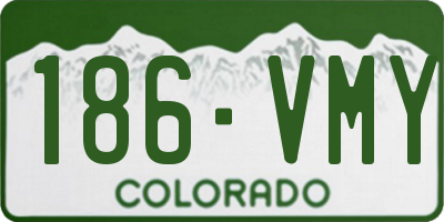 CO license plate 186VMY