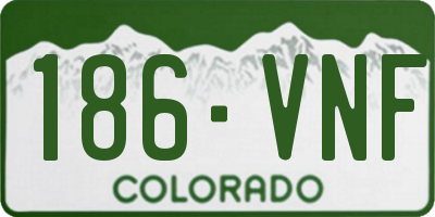 CO license plate 186VNF