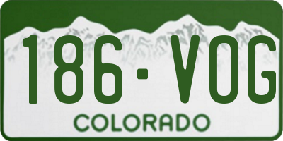 CO license plate 186VOG