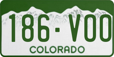 CO license plate 186VOO