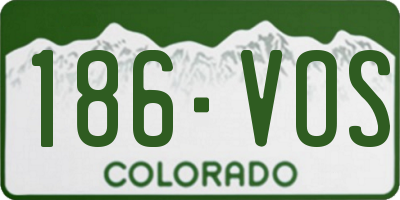 CO license plate 186VOS