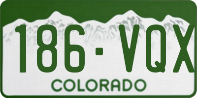 CO license plate 186VQX