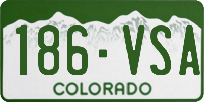 CO license plate 186VSA