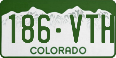 CO license plate 186VTH