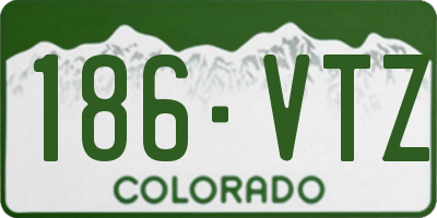 CO license plate 186VTZ