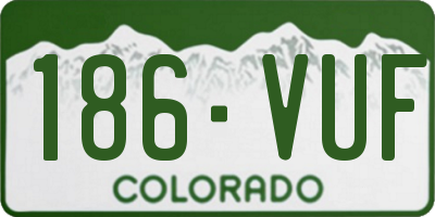 CO license plate 186VUF