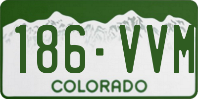CO license plate 186VVM