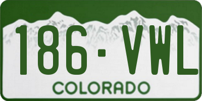 CO license plate 186VWL