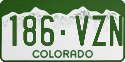 CO license plate 186VZN