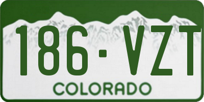 CO license plate 186VZT