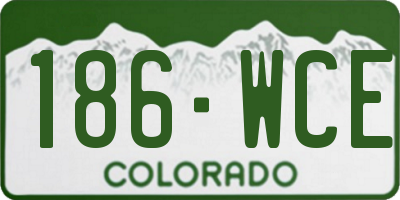 CO license plate 186WCE