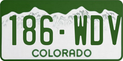 CO license plate 186WDV