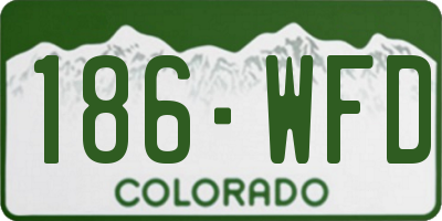 CO license plate 186WFD