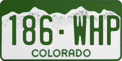 CO license plate 186WHP