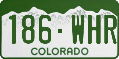 CO license plate 186WHR