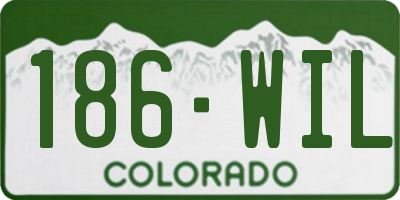 CO license plate 186WIL