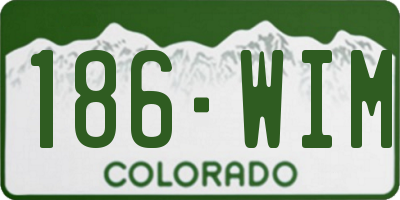 CO license plate 186WIM
