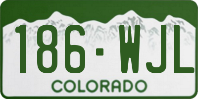 CO license plate 186WJL