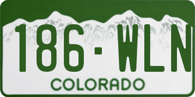 CO license plate 186WLN