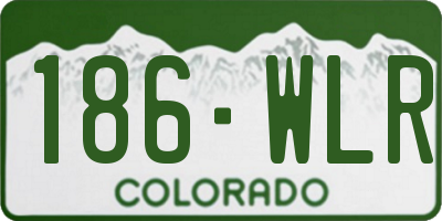 CO license plate 186WLR