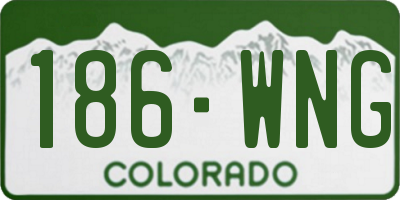 CO license plate 186WNG