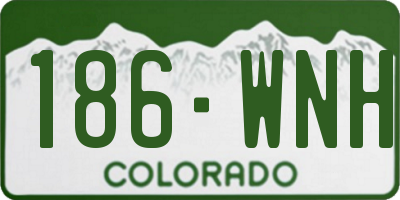 CO license plate 186WNH