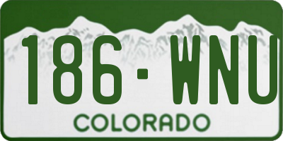 CO license plate 186WNU