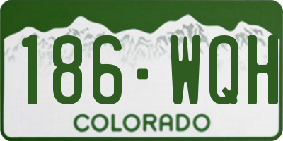 CO license plate 186WQH