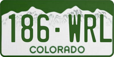 CO license plate 186WRL