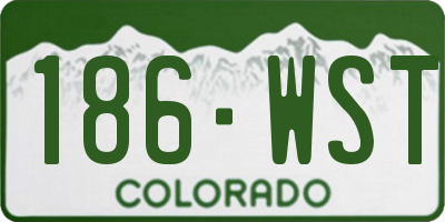 CO license plate 186WST