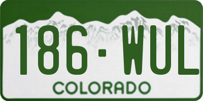 CO license plate 186WUL