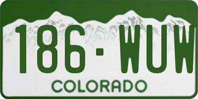 CO license plate 186WUW