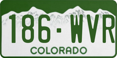 CO license plate 186WVR