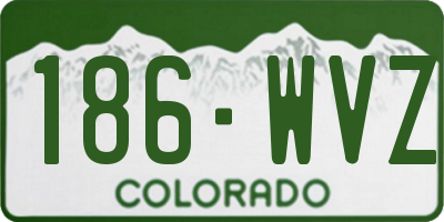 CO license plate 186WVZ