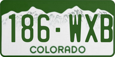 CO license plate 186WXB