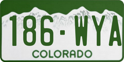 CO license plate 186WYA