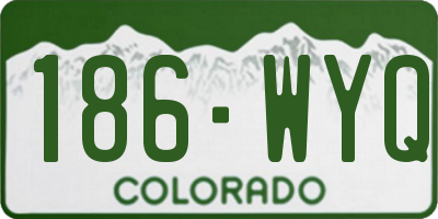 CO license plate 186WYQ