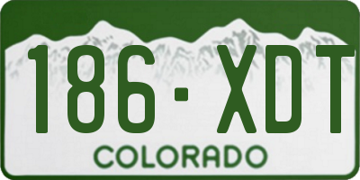 CO license plate 186XDT