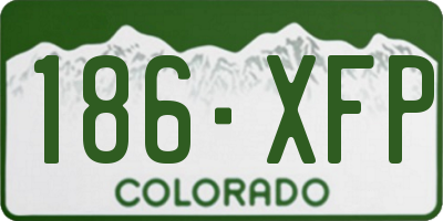 CO license plate 186XFP