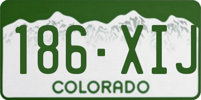 CO license plate 186XIJ