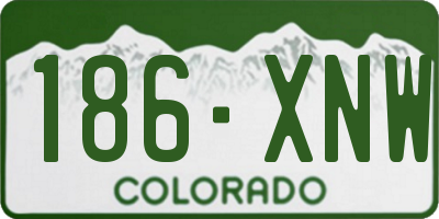 CO license plate 186XNW