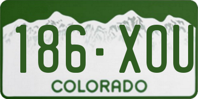 CO license plate 186XOU
