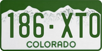 CO license plate 186XTO