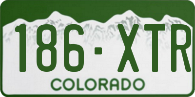 CO license plate 186XTR