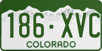 CO license plate 186XVC
