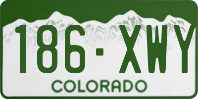 CO license plate 186XWY