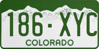 CO license plate 186XYC