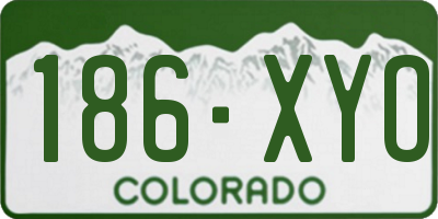 CO license plate 186XYO