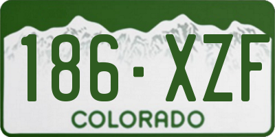 CO license plate 186XZF