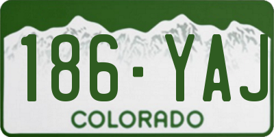 CO license plate 186YAJ